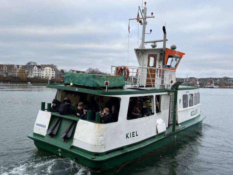 Adler I ferry on December 6th, 2022 in the Kiel Canal