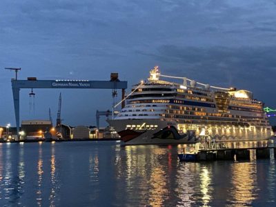 AIDAbella in Kiel for the Kiel Week Fireworks 2022