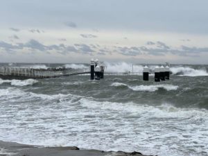 Pier Schilksee Storm Tristan February 2021