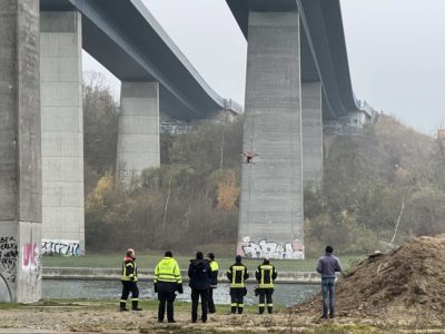 Bridge inspection by drone Holtenauer Hochbrücken 30.11.2022