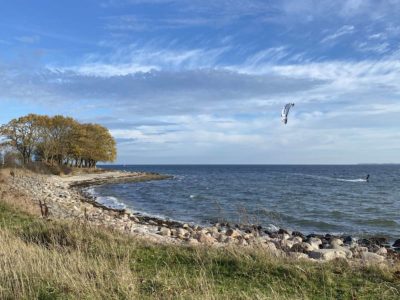 Kite surfing in Bülk on the Baltic Sea