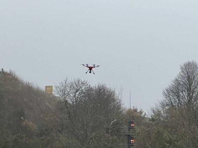 Drohne an der Holtenauer Hochbrücke