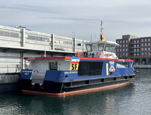 New SFK electric ferry MS Dietrichsdorf arrived in Kiel