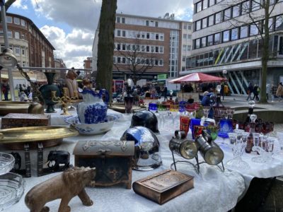 Flea market in Kiel city center Asmus-Bremer-Platz 2022