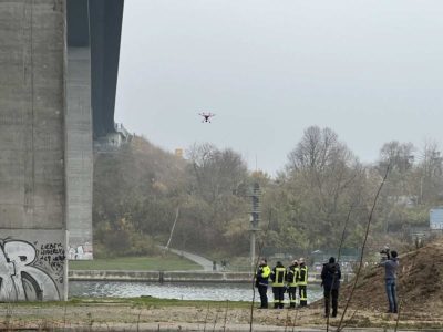 Drone for assessing the damage at the Holtenauer Hochbrücke