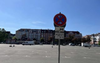 Kiel Blücherplatz signs partial closure 25.5.2022 no parking weekly market