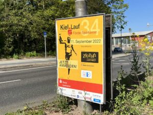 Kiel Lauf 2022 Werbeplakat am Westring