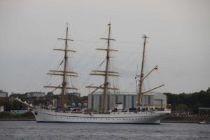 Kieler Förde sailing ship Gorch Fock in Kiel
