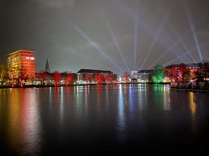 Lasershow Kieler Lichtermeer 2021 Lichteffekte