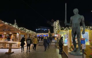 Kiel Christmas Village Rathausplatz Sword Bearer Statue