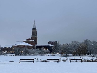 Kleiner Kiel, town hall and opera house in winter