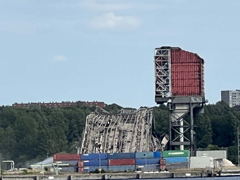 Kohlekraftwerk Kiel Sprengung Kesselhaus nicht komplett eingestürzt am 11.7.2023