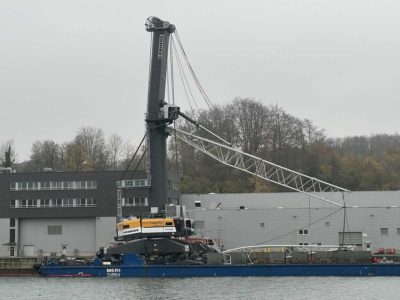 Crane rammed the Kiel Canal bridge in Kiel
