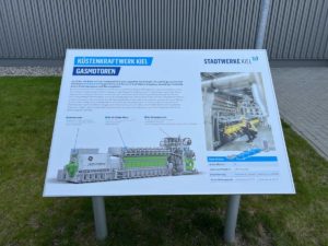 Küstenkraftwerk Kiel Gasmotoren Hinweistafel