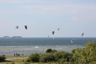 Kite surfers in Laboe on the Baltic Sea