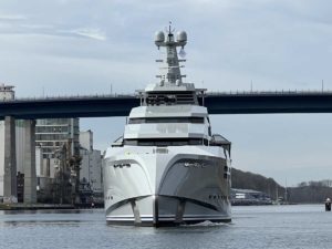 Lürssen 1601 Megayacht in the Kiel Canal