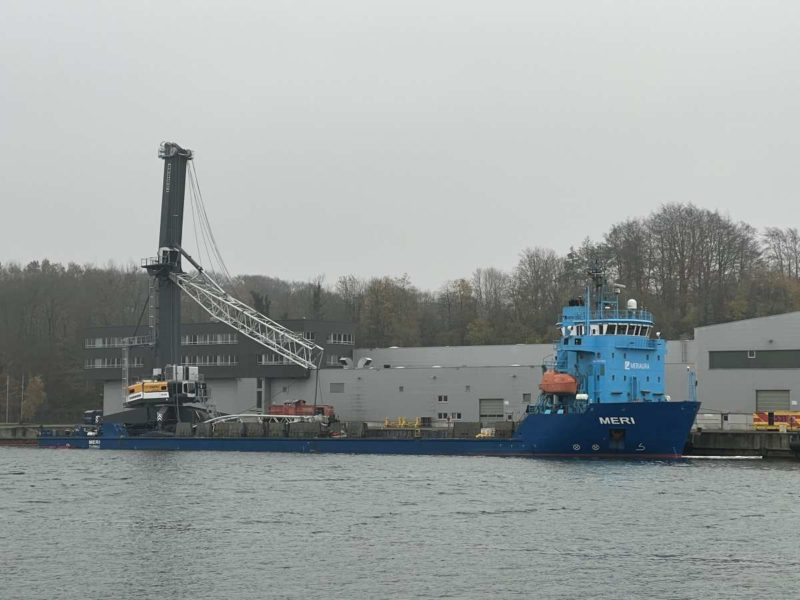 Meri cargo ship after accident with Holtenau high bridge