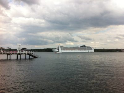 MSC cruise ship in the Kiel Fjord