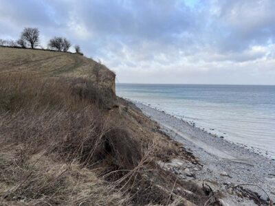 Baltic Sea cliff near Stohl on January 22nd, 2024