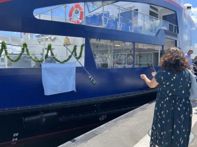 Christening of the MS Wik by councilwoman Daniela Sonders on June 28, 2022