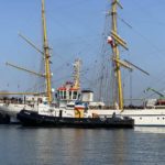 Tugboat Stein on the sail training ship Gorch Fock