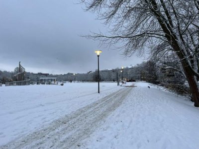 Snow in Kiel at Lorentzendamm and Kleiner Kiel