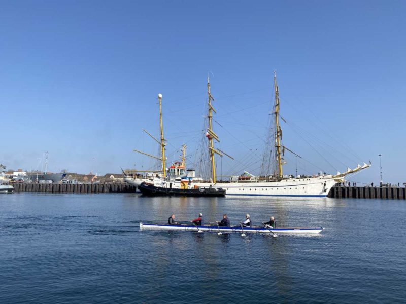 Sailing training ship Gorch Fock in the naval base in Kiel on March 25, 2022