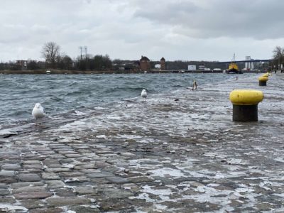 Tiessenkai Holtenau Hochwasser & Sturm Februar 2021