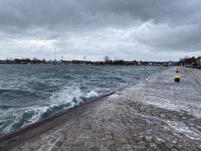 Tiessenkai Holtenau Hochwasser & Sturm Februar 2021