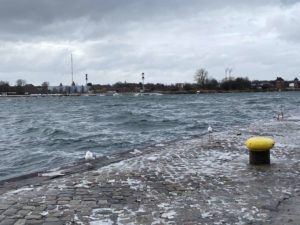 Tiessenkai Kiel-Holtenau Hochwasser & Sturm