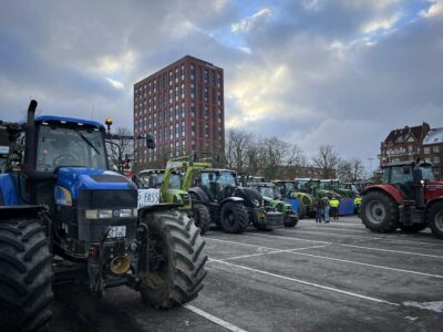 Tractors on the Exerzierplatz in Kiel farmers' protest January 8th, 2024
