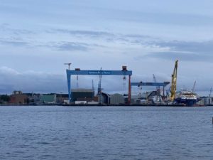 German Naval Yards Werft Kiel am Abend